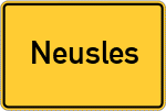 Place name sign Neusles, Oberfranken