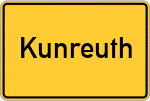 Place name sign Kunreuth