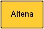 Place name sign Altena, Westfalen