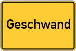 Place name sign Geschwand