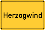 Place name sign Herzogwind