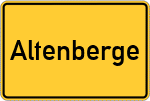Place name sign Altenberge, Westfalen