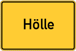 Place name sign Hölle