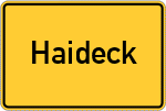 Place name sign Haideck