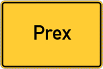 Place name sign Prex