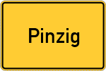 Place name sign Pinzig, Kreis Naila
