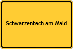 Place name sign Schwarzenbach am Wald