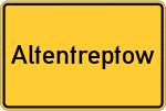 Place name sign Altentreptow
