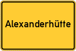 Place name sign Alexanderhütte