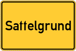 Place name sign Sattelgrund, Gemeinde Langenau
