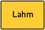 Place name sign Lahm, Kreis Kronach