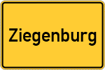 Place name sign Ziegenburg