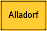 Place name sign Alladorf, Kreis Bayreuth