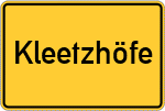 Place name sign Kleetzhöfe