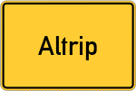 Place name sign Altrip, Kreis Ludwigshafen am Rhein