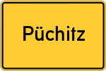 Place name sign Püchitz