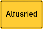 Place name sign Altusried