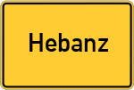 Place name sign Hebanz