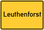 Place name sign Leuthenforst