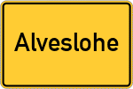Place name sign Alveslohe