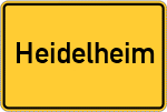Place name sign Heidelheim, Oberfranken