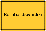 Place name sign Bernhardswinden, Mittelfranken