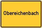 Place name sign Obereichenbach, Kreis Ansbach, Mittelfranken