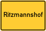 Place name sign Ritzmannshof