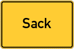 Place name sign Sack, Bayern