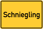 Place name sign Schniegling