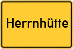 Place name sign Herrnhütte