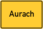 Place name sign Aurach