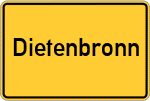 Place name sign Dietenbronn, Mittelfranken