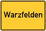 Place name sign Warzfelden, Mittelfranken