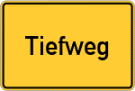 Place name sign Tiefweg