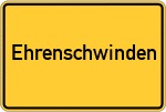 Place name sign Ehrenschwinden, Mittelfranken