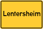 Place name sign Lentersheim