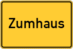 Place name sign Zumhaus