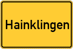 Place name sign Hainklingen, Mittelfranken