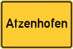 Place name sign Atzenhofen, Mittelfranken
