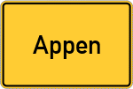 Place name sign Appen, Kreis Pinneberg
