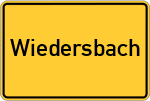 Place name sign Wiedersbach, Mittelfranken
