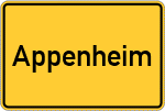 Place name sign Appenheim, Rheinhessen