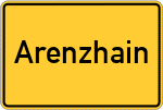 Place name sign Arenzhain