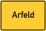 Place name sign Arfeld