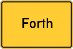 Place name sign Forth, Mittelfranken