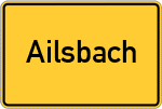 Place name sign Ailsbach