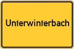 Place name sign Unterwinterbach