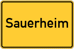 Place name sign Sauerheim, Oberfranken
