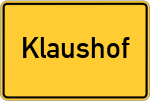 Place name sign Klaushof